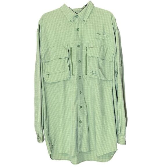 Cabelas Green Guide Wear  Men’s Long Sleeve SPF Fishing Shirt Sz XL Tall - Picture 1 of 5